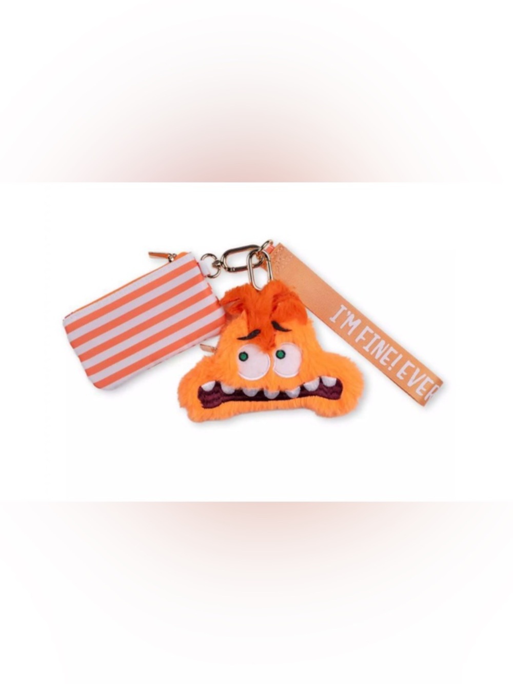 Disney Store Anxiety Two-Pouch Wristlet Inside Out 2 Plush Keychain Wristlet New